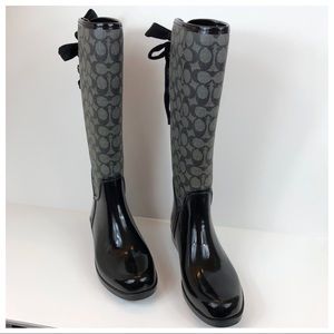 Coach Signature Tristee Rain Boots Size 9